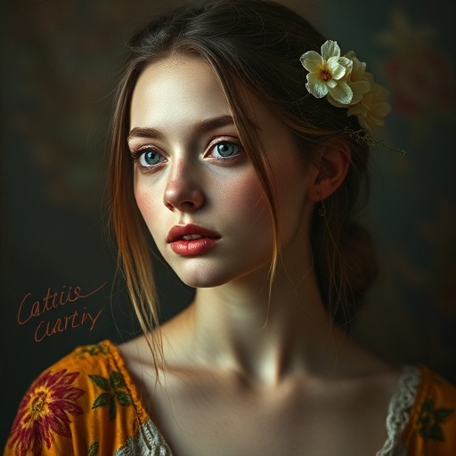 Young woman with artistic style portrait