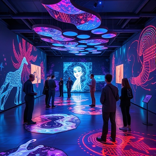 Digital art exhibition featuring interactive installations and virtual reality