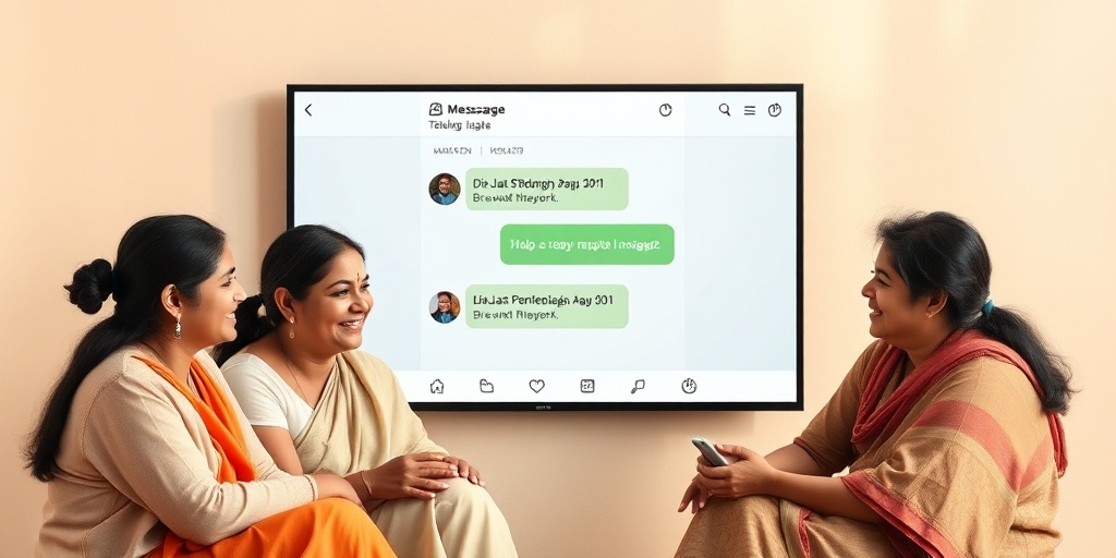 Secure messaging interface with Telugu text support and family communication features