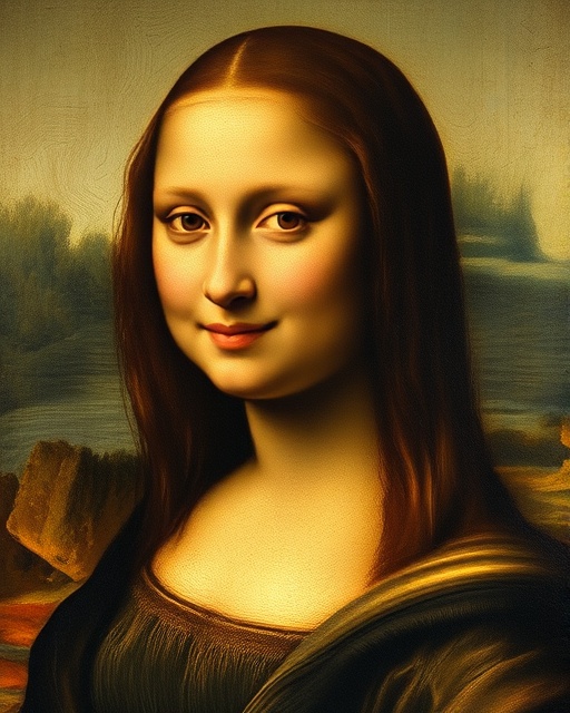 Leonardo da Vinci's Mona Lisa portrait painting of a woman with enigmatic smile